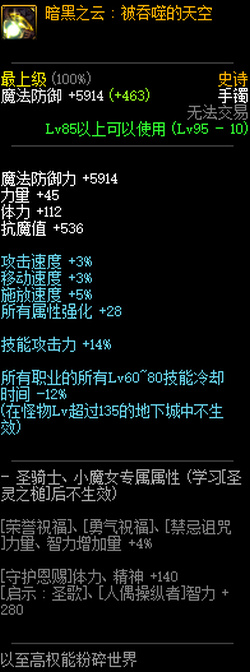 dnf普雷手镯属相效果一览