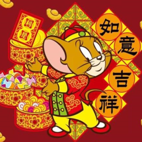 鼠年红色系的卡通手机壁纸大全