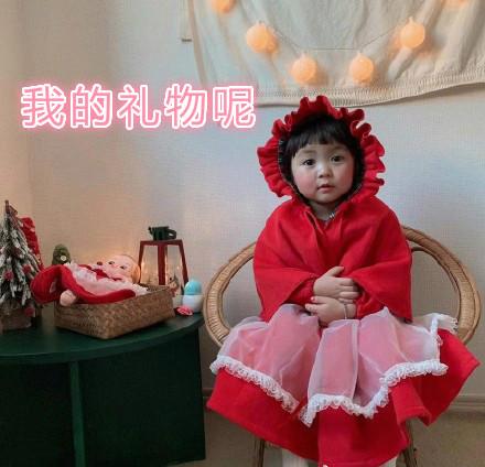 罗熙圣诞红裙可爱表情包大全