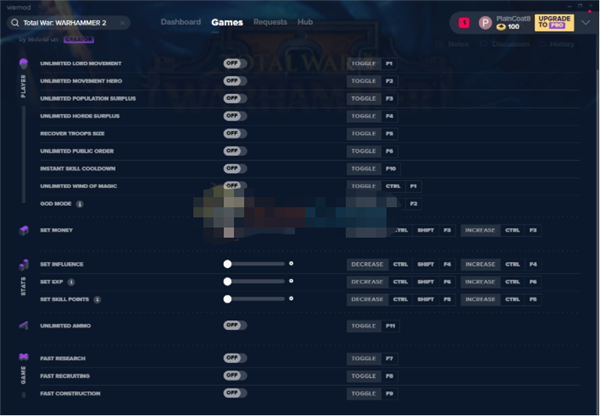 全面战争战锤2十七项修改器下载 v1.8 MrAntiFun版