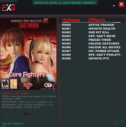 死或生5：最后一战九项修改器 v1.10c FUTUREX版