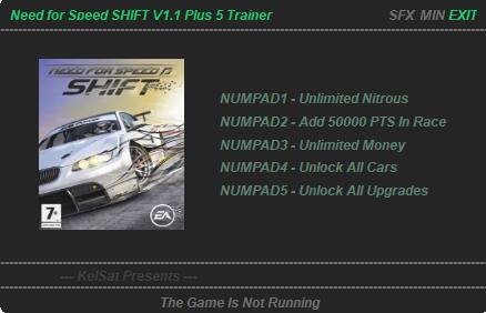 极品飞车13五项修改器 v1.1 KelSat版