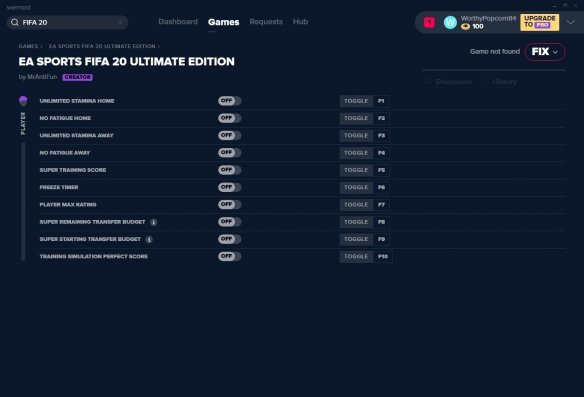 FIFA 20终极版十项修改器 v2019.09.20 MrAntiFun版