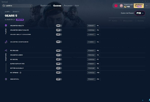 战争机器5十一项修改器Steam版 v2019.10.13 MrAntiFun版