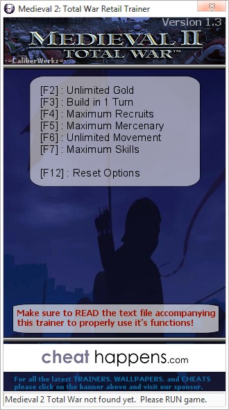 中世纪2全面战争六项修改器 v1.3 CH版