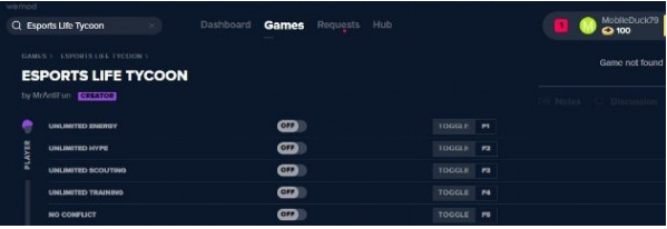 Esports Life Tycoon十项修改器最新版 v1.0 绿色版
