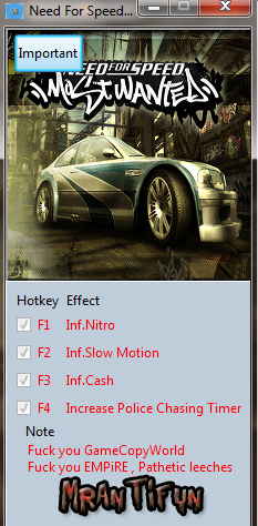 极品飞车9四项修改器 v1.3 风灵月影版