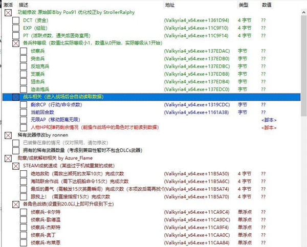 战场女武神4CE修改器 v11.26 绿色免费版