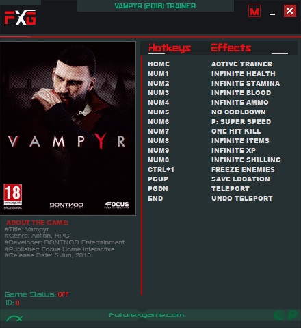 吸血鬼十二项修改器 v1.0 FutureX版