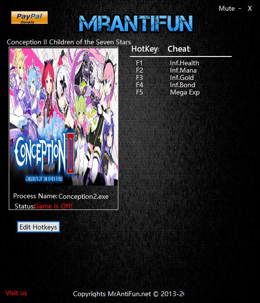 受孕2九项修改器 v1.0 MrAntiFun版