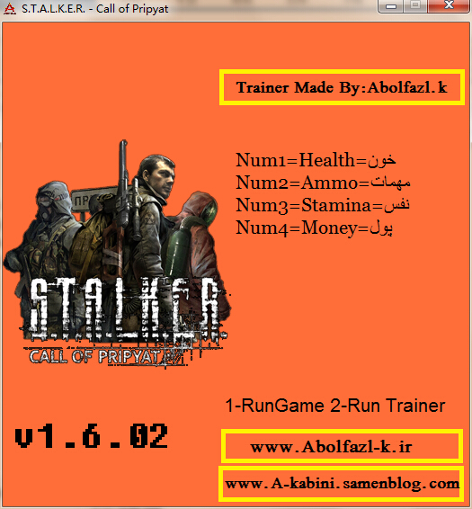 潜行者：普里皮亚季的呼唤四项修改器 v1.6.02 Abolfazl.k版