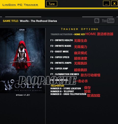伍尔夫小红帽日记十项修改器 v1.1 Lingon版