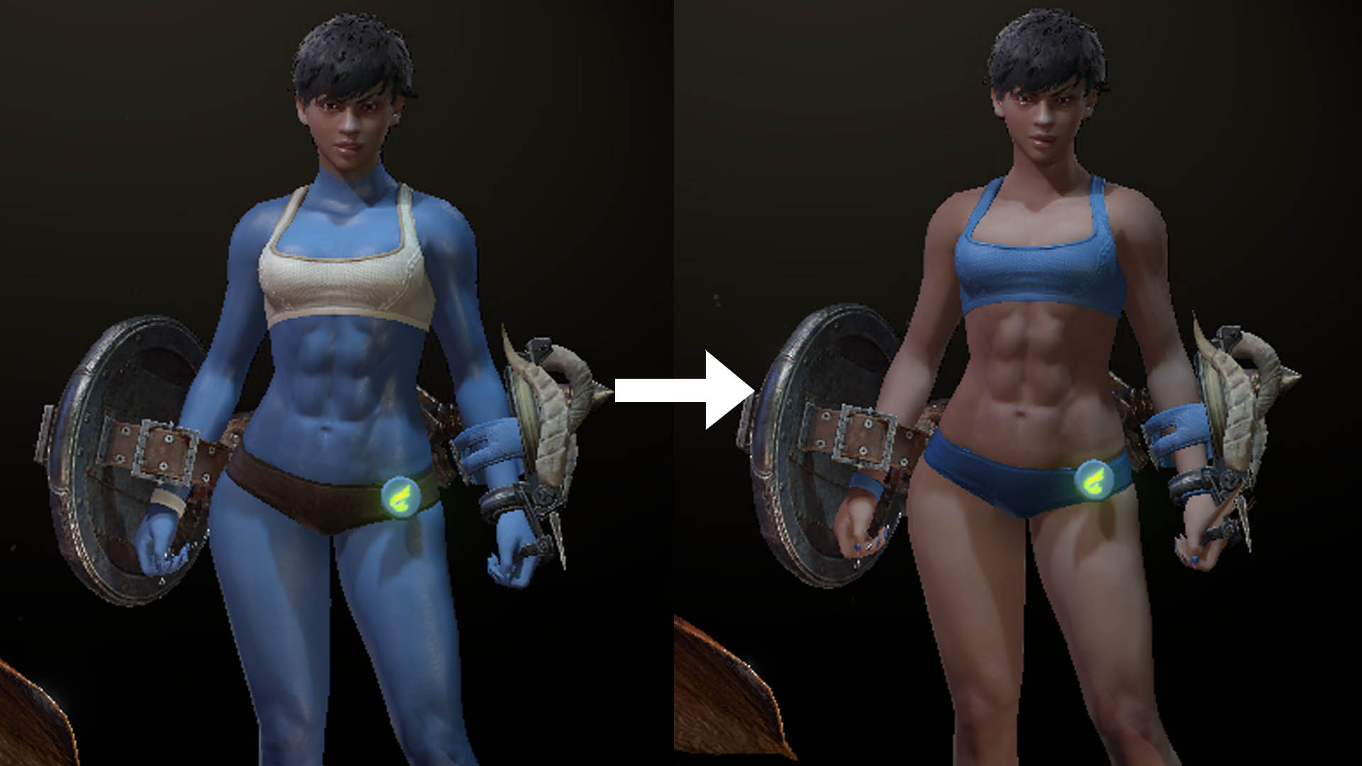 怪物猎人世界:冰原 女性肤色修复MOD