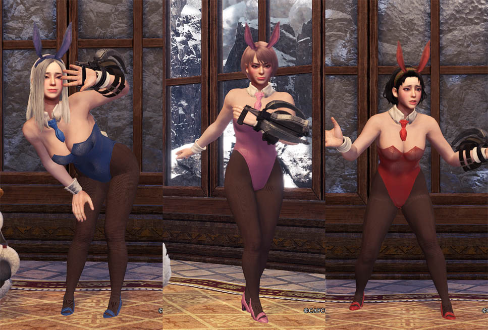 怪物猎人世界:冰原 性感兔女郎黑丝袜外观MOD