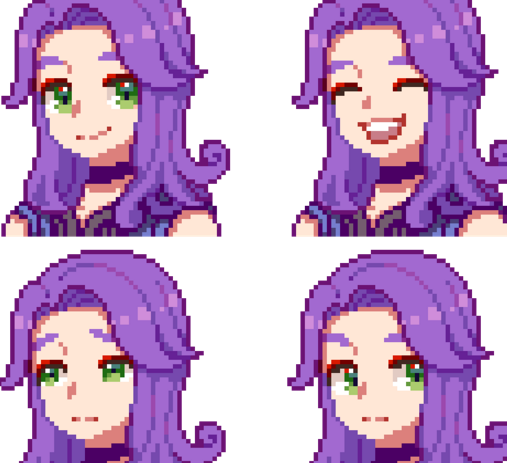星露谷物语人物头像美化MOD v1.0 黑猫与红蔷薇版