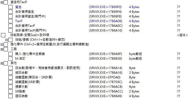 超级机器人大战X 多功能修改CT(资金、战术点、技能全开、零件强化和解锁)