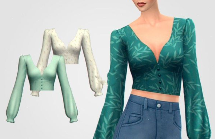 模拟人生4简洁树叶女性衬衫MOD v1.0 pixelette版