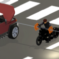砍掉摩托车手的车