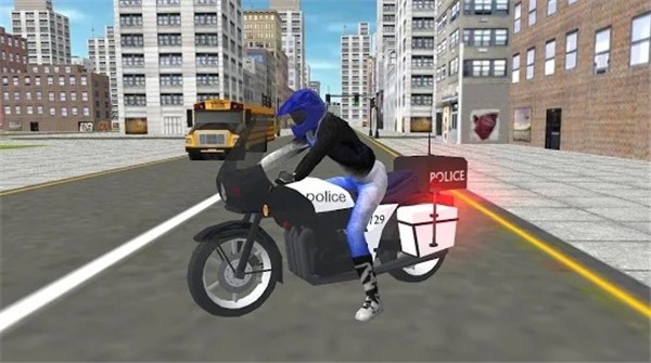 警用摩托车城市模拟截图