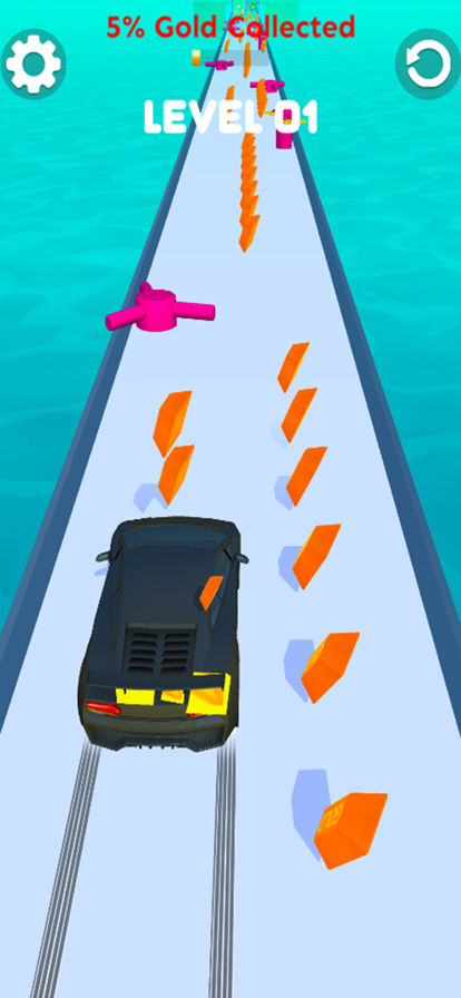 金色汽车跑3D截图