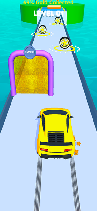 金色汽车跑3D截图