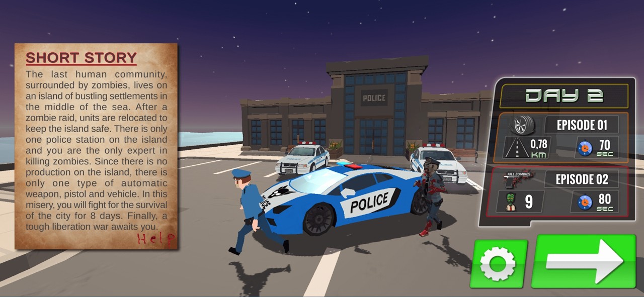 警察僵尸猎人：驾驶和射击生存截图