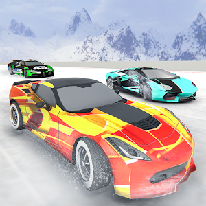 马，汽车，雪地摩托车比赛