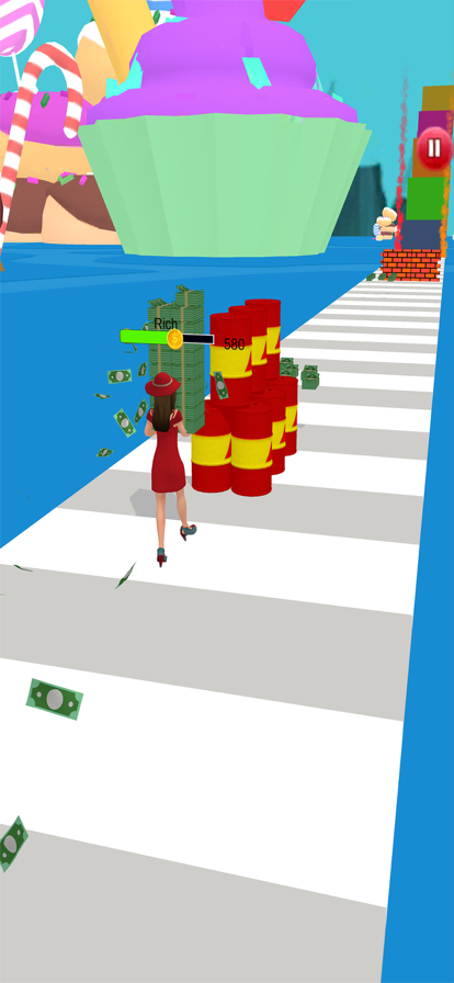 金钱女孩运行3D截图