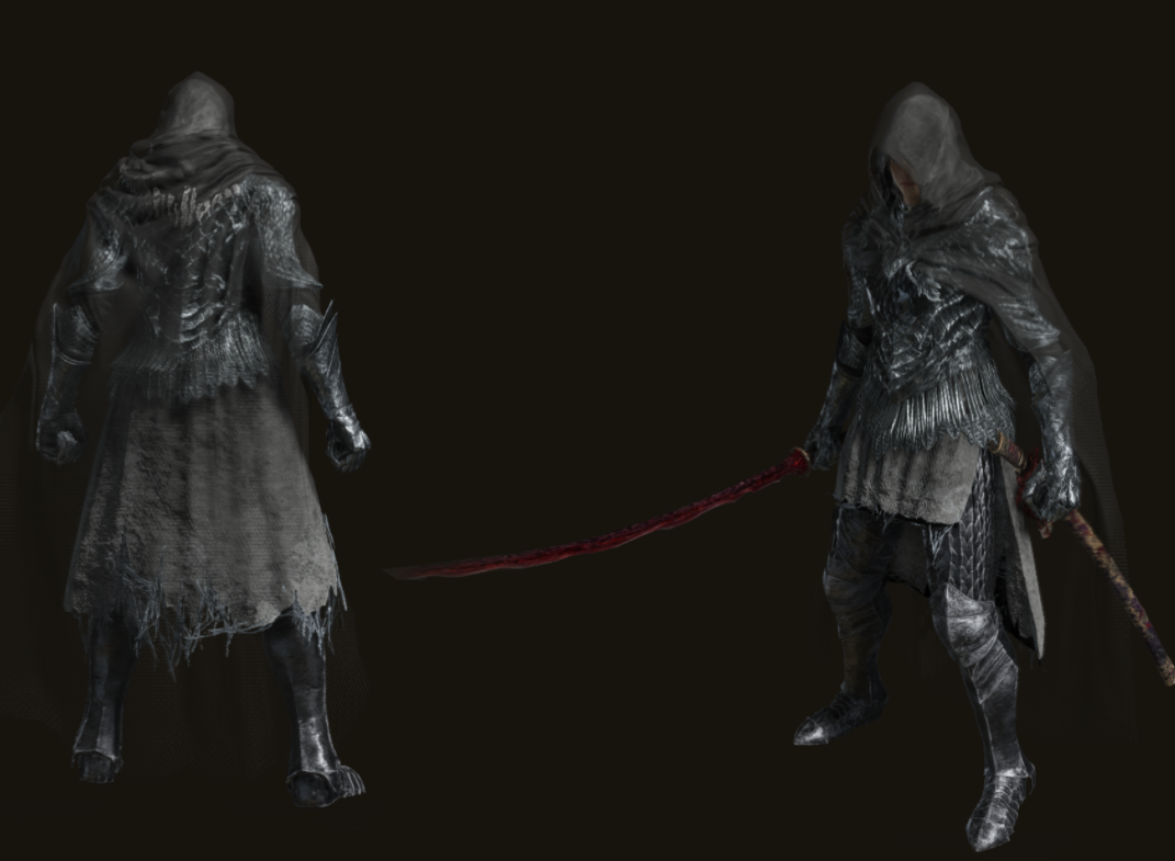 《艾尔登法环》黑刀套装乌木纹理MOD截图