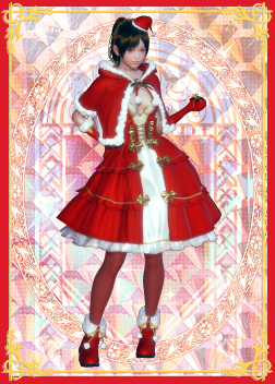 《AI少女》黑色马尾辫红色圣诞礼裙美少女MOD截图