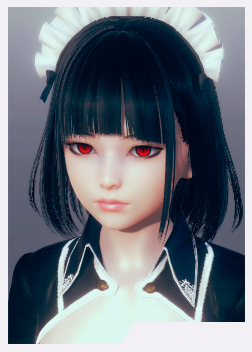 《AI少女》黑色短发红色瞳孔女仆装美少女MOD截图