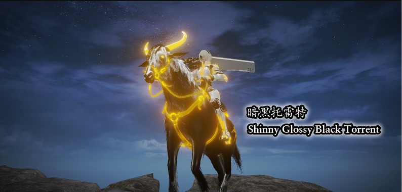 《艾尔登法环》漆皮亮黑色灵马MOD截图