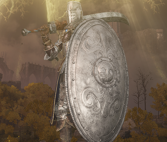 《艾尔登法环》黄金大盾替换白银材质MOD截图